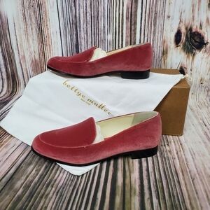 Bettye Muller Pink Regency Velvet Slip On Loafers